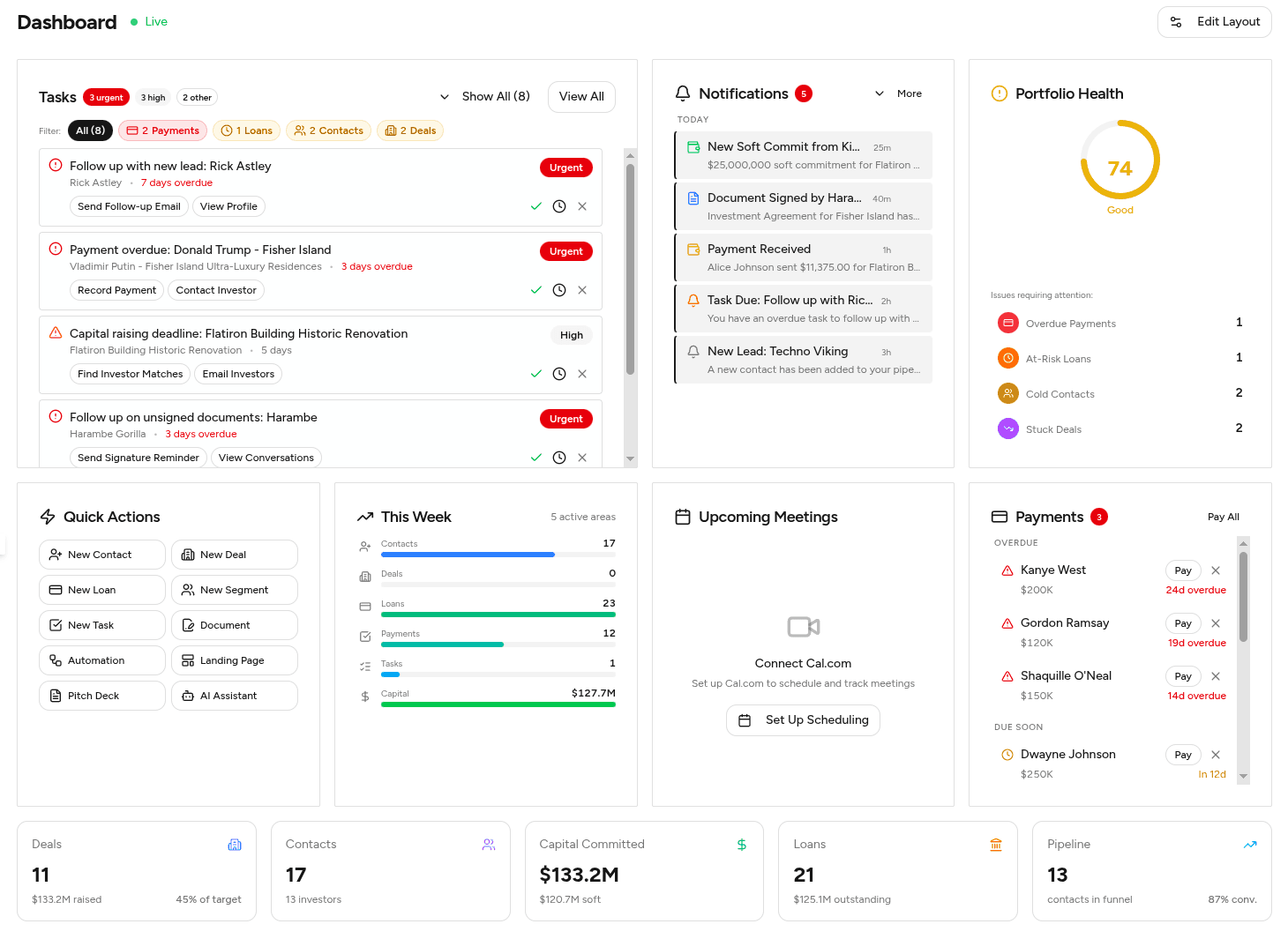 Fund Flow OS dashboard preview